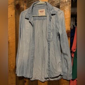 Faux jean button down